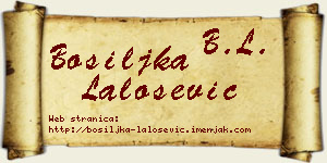 Bosiljka Lalošević vizit kartica